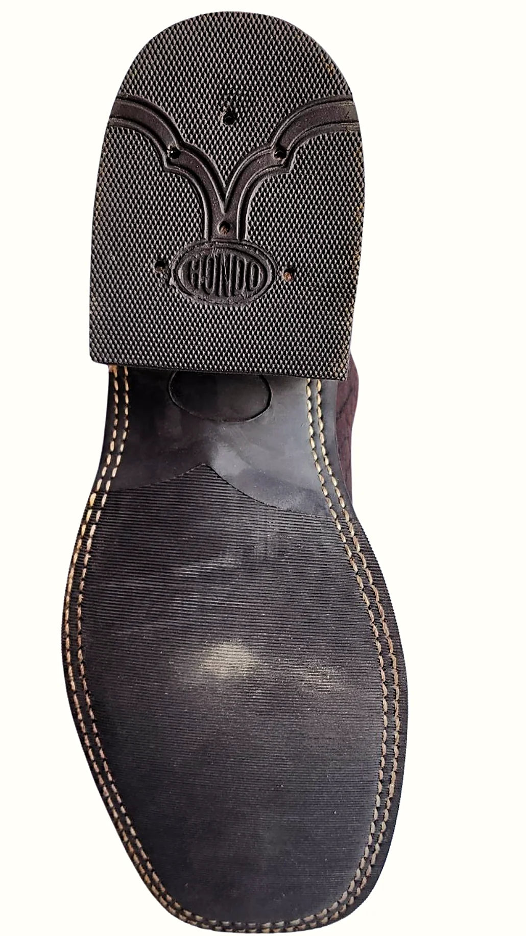 Thirteen-inch brown nubuck bullhide boot, product photograph