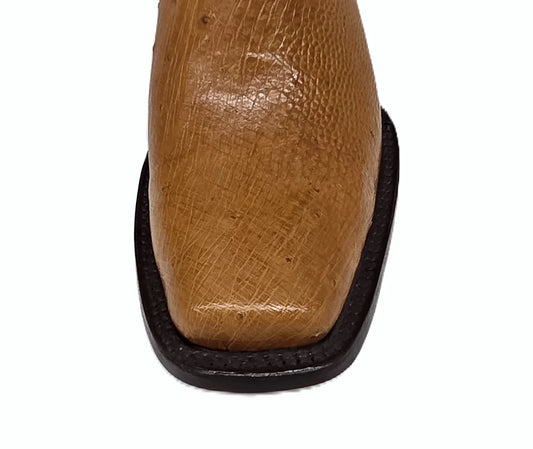 Exotic ostrich belly cowboy boot for men