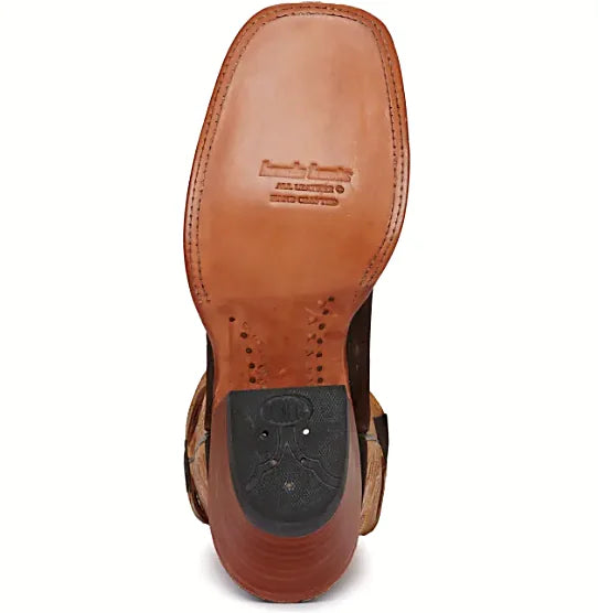 Tall brown nubuck bullhide boot, product photograph