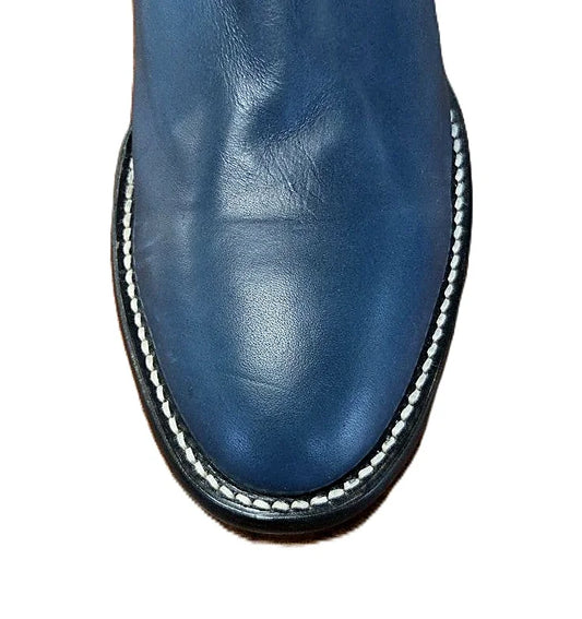 Anniversary edition cowboy boot with a spur shelf at the heel
