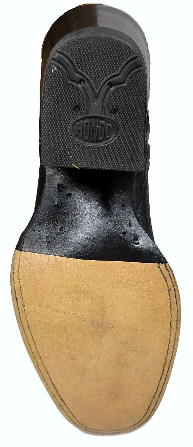 Black and navy two-tone western boot, product photograph