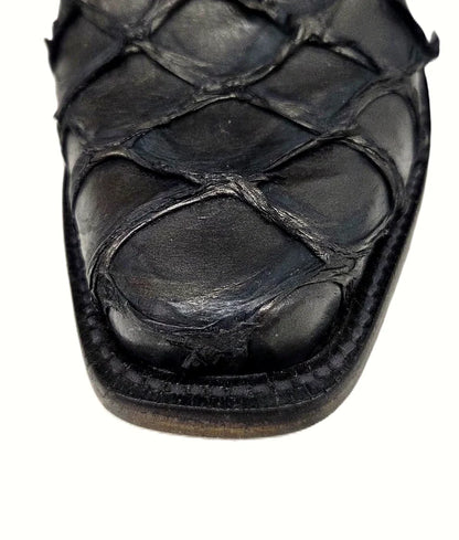 Men's exotic pirucu fish skin cowboy boot in black
