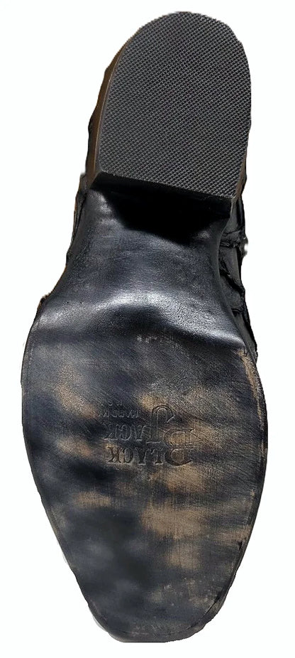 Black pirucu boot vamp showing the scale pattern