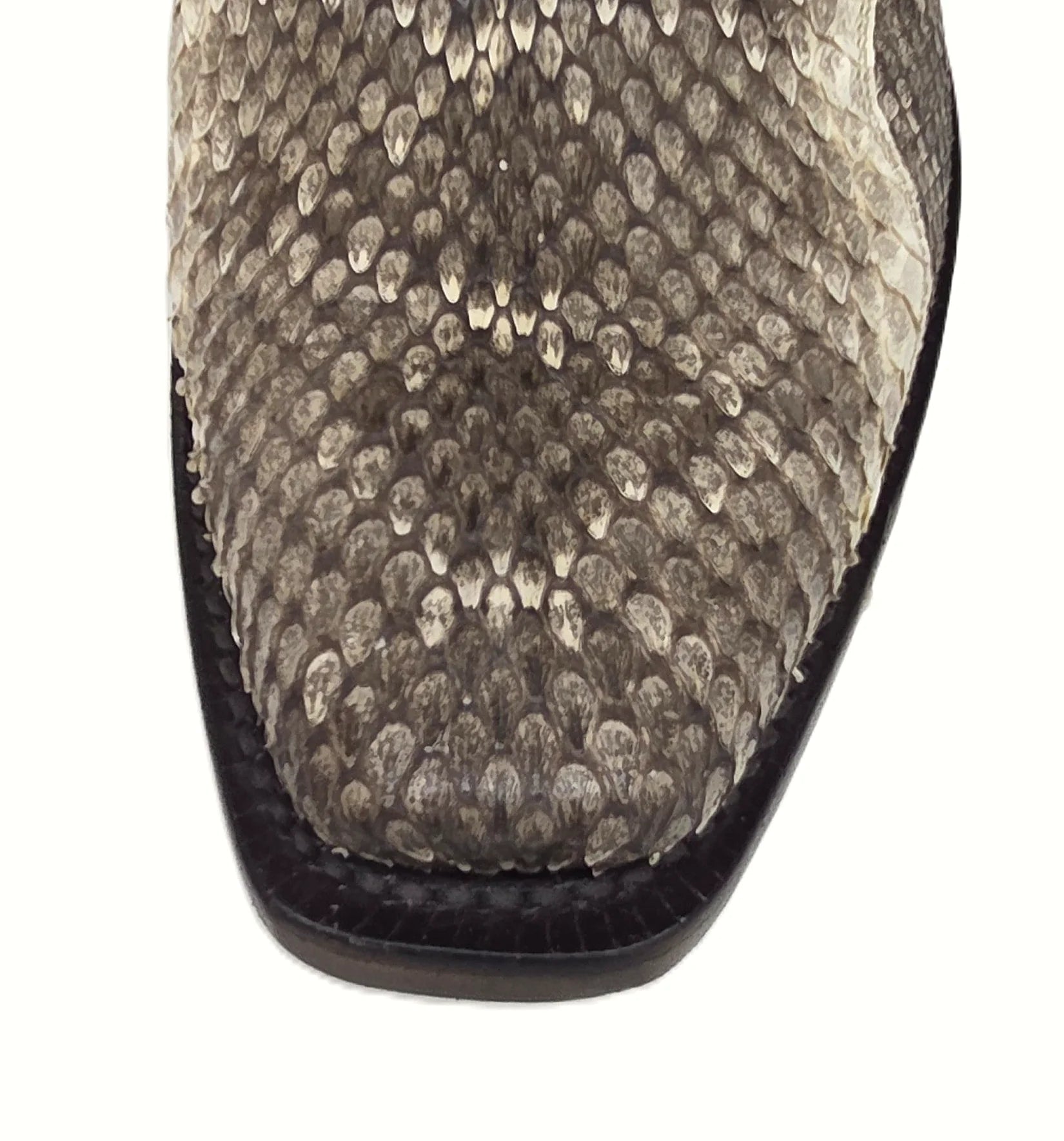 Men's exotic rattlesnake cowboy boot in black