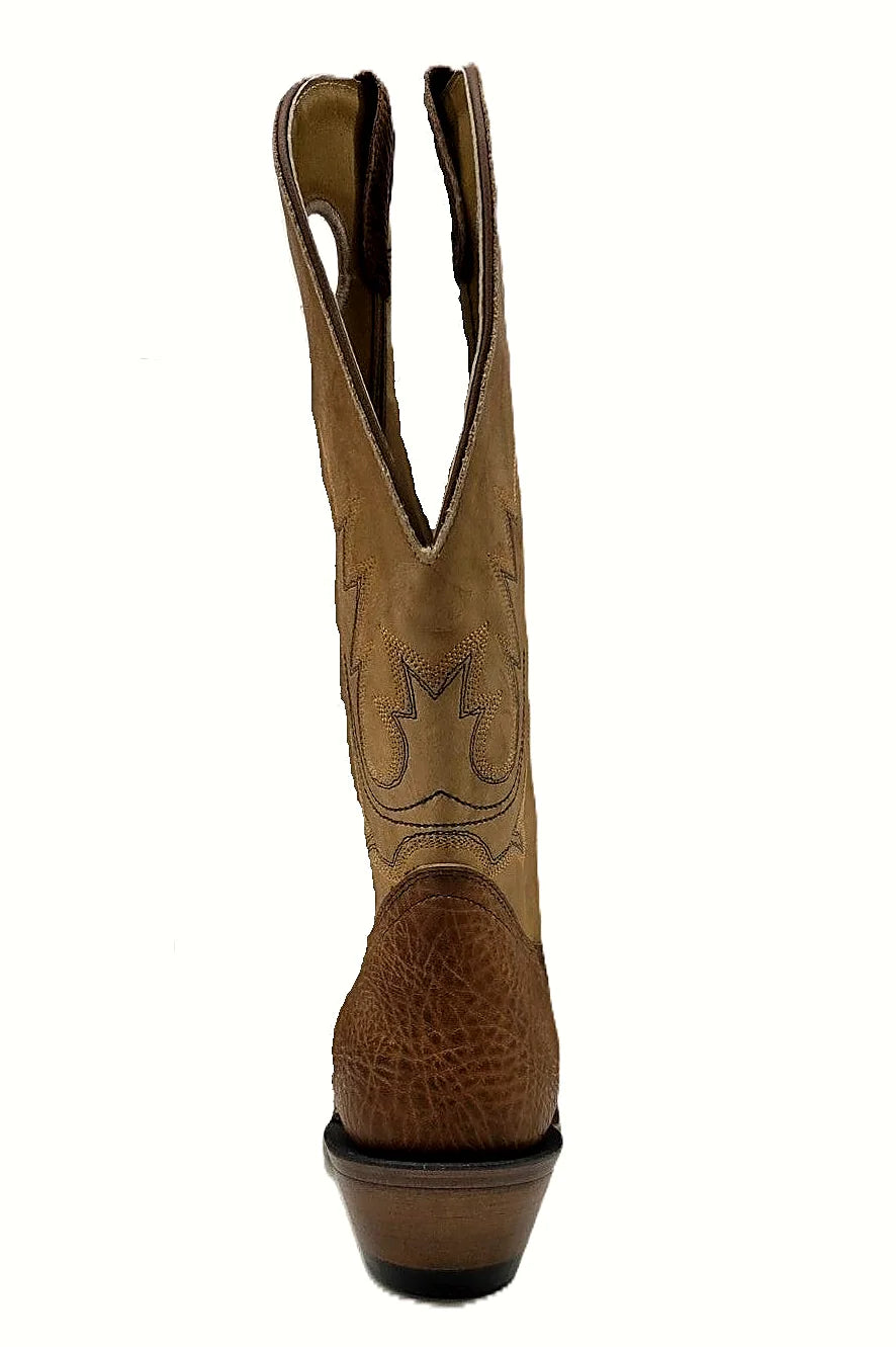 Men's cognac western boot in the buckaroo style