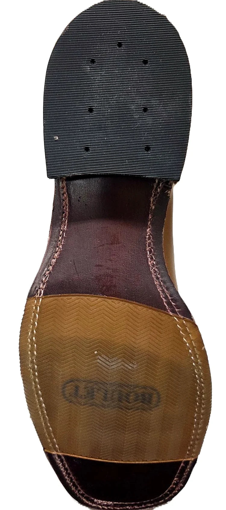 Square toe western boot in tan, product photograph
