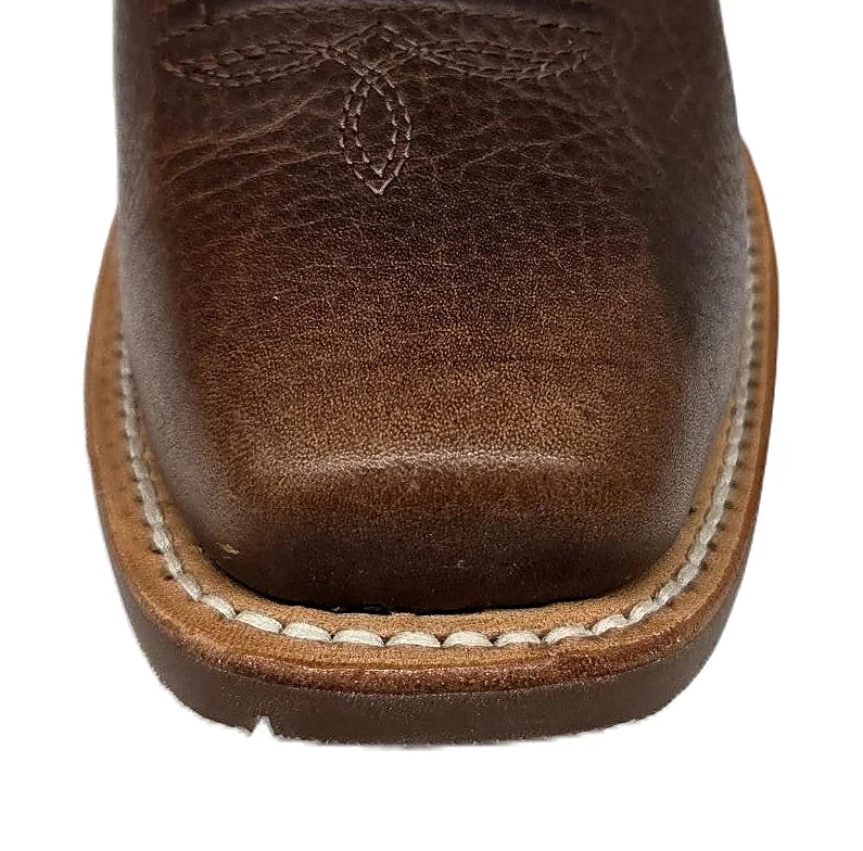 Cowboy boot with a 12-inch leather shaft and cowboy heel