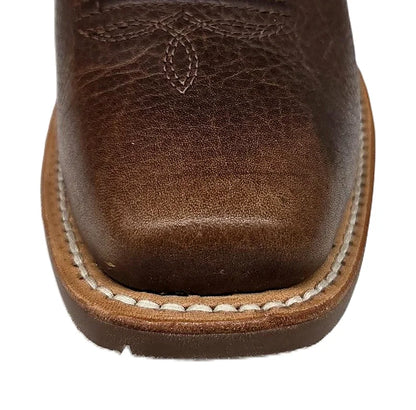 Cowboy boot with a 12-inch leather shaft and cowboy heel
