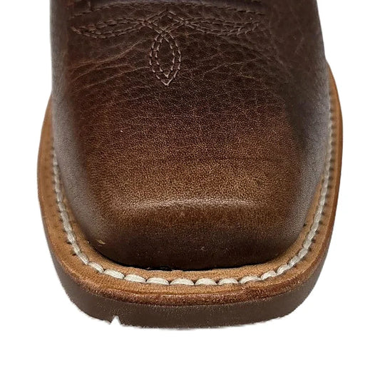 Cowboy boot with a 12-inch leather shaft and cowboy heel