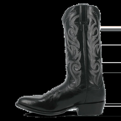 Pointed toe western boot with classic western stitching