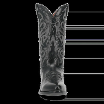 Leather cowboy boot with a narrow toe and cowboy heel
