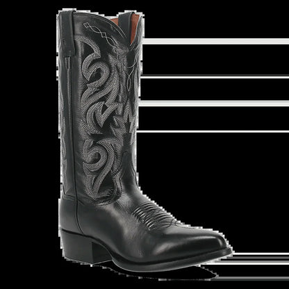 Pointed toe boot with a 13-inch leather shaft