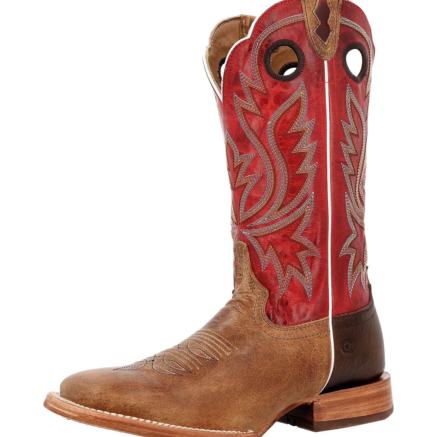Bison rodeo boot with a hand nailed leather outsole