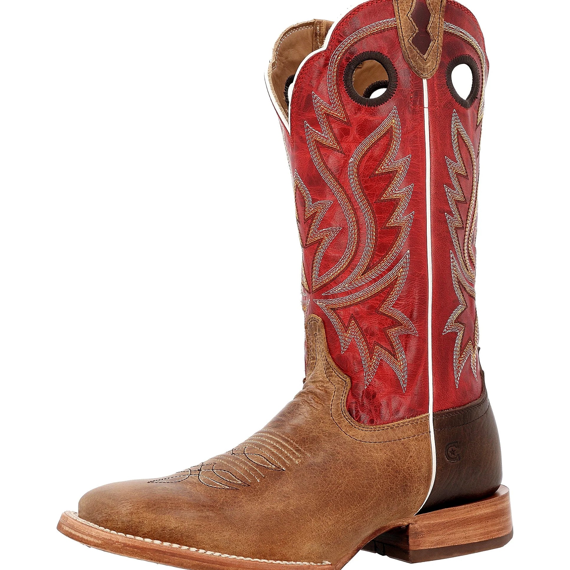 Bison rodeo boot with a hand nailed leather outsole