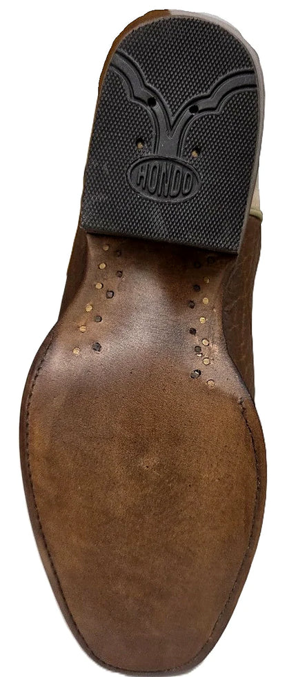 Honey and lime two-tone western boot, product photograph