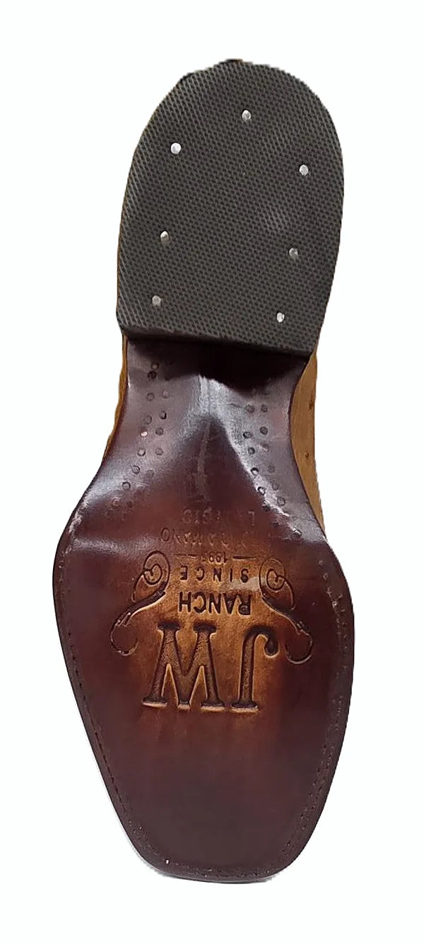 Ostrich belly boot vamp, product photograph
