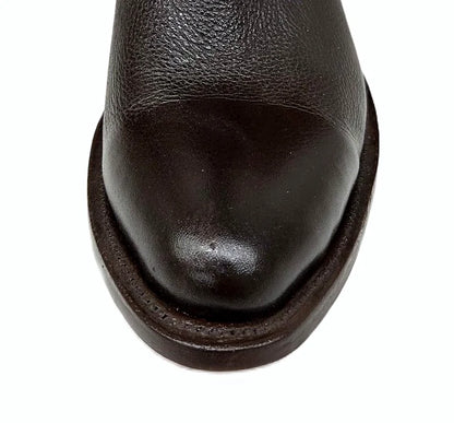 Soft deerskin cowboy boot showing the supple surface of the hide