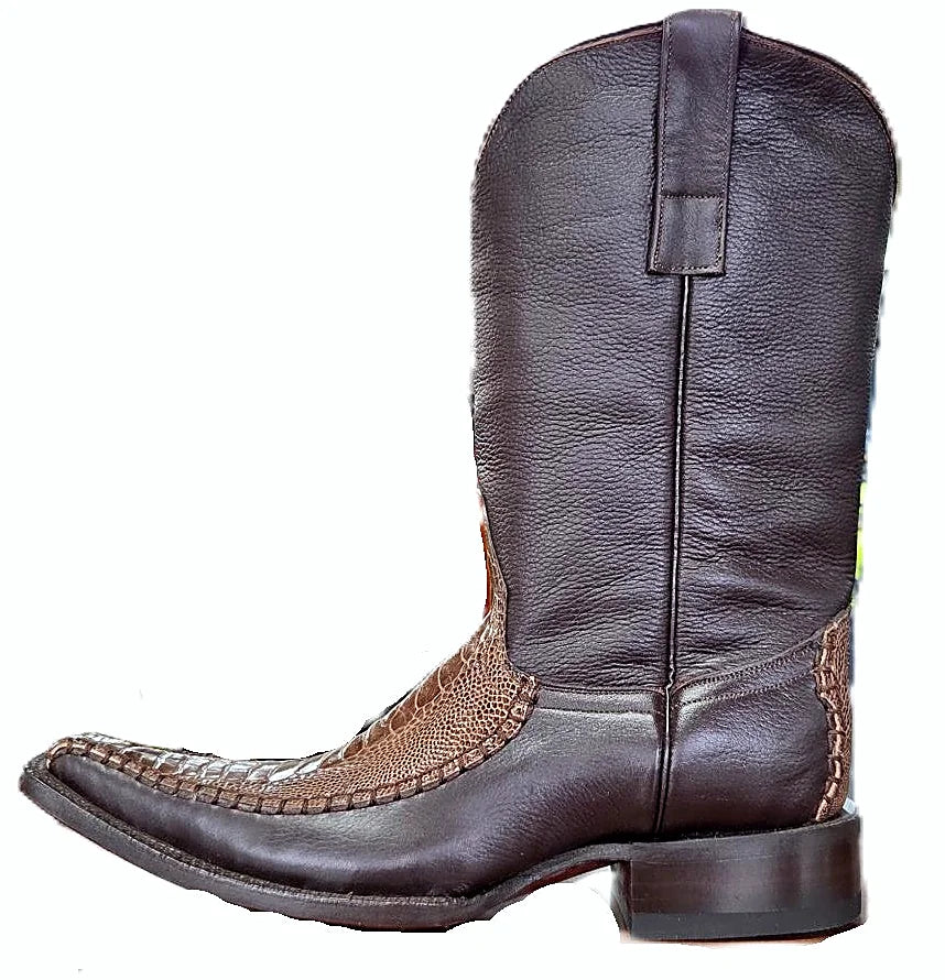 Holland toe western boot with a plain unstitched shaft