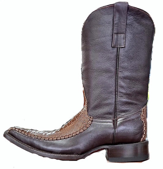 Holland toe western boot with a plain unstitched shaft