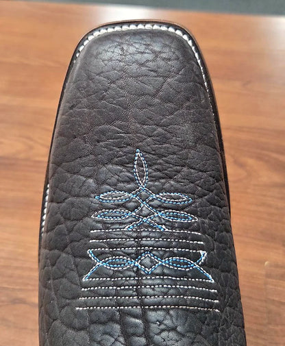 Oiled bullhide cowboy boot with a 12-inch shaft and spur ledge